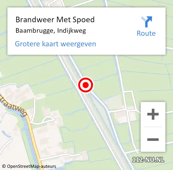 Locatie op kaart van de 112 melding: Brandweer Met Spoed Naar Baambrugge, Indijkweg op 20 juli 2014 12:14