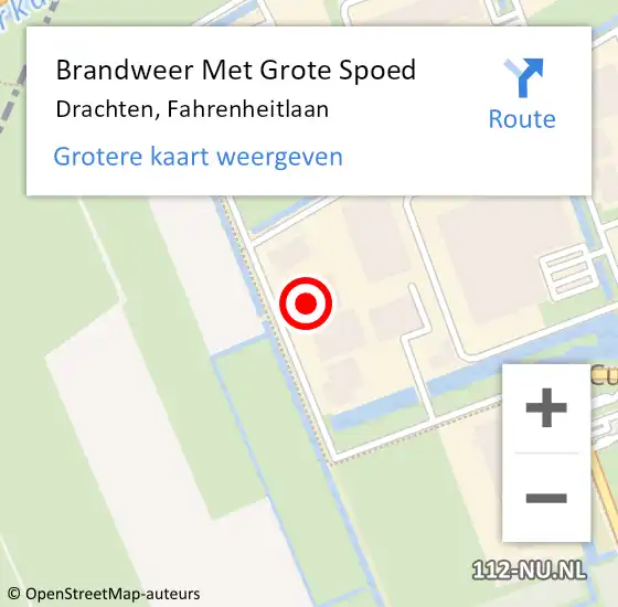 Locatie op kaart van de 112 melding: Brandweer Met Grote Spoed Naar Drachten, Fahrenheitlaan op 17 juni 2022 03:44