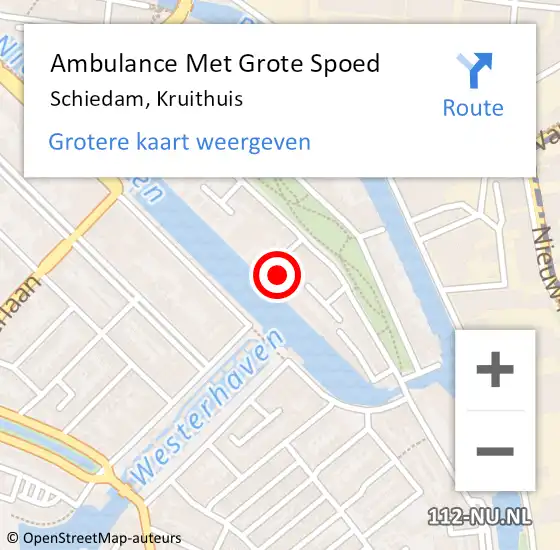 Locatie op kaart van de 112 melding: Ambulance Met Grote Spoed Naar Schiedam, Kruithuis op 17 juni 2022 06:04