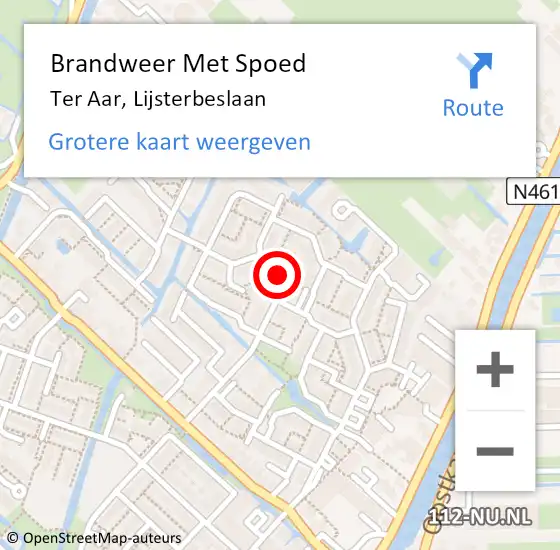 Locatie op kaart van de 112 melding: Brandweer Met Spoed Naar Ter Aar, Lijsterbeslaan op 17 juni 2022 08:01