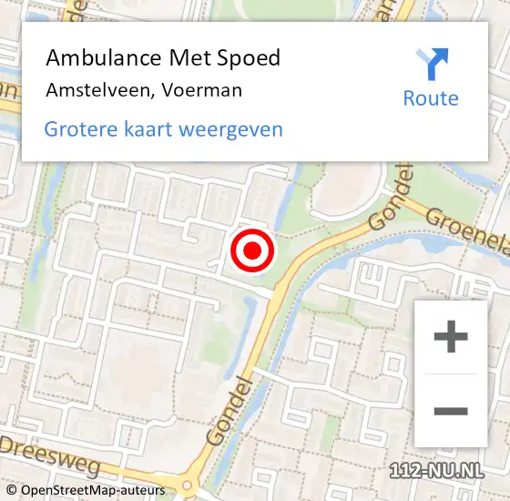 Locatie op kaart van de 112 melding: Ambulance Met Spoed Naar Amstelveen, Voerman op 17 juni 2022 09:04