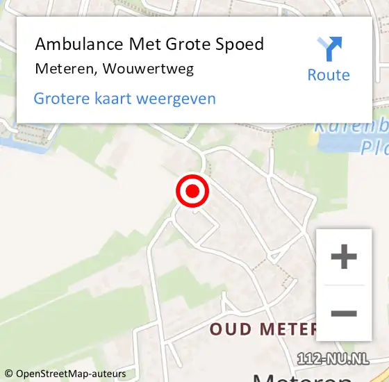 Locatie op kaart van de 112 melding: Ambulance Met Grote Spoed Naar Meteren, Wouwertweg op 17 juni 2022 09:05