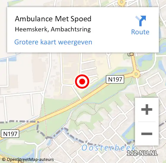 Locatie op kaart van de 112 melding: Ambulance Met Spoed Naar Heemskerk, Ambachtsring op 17 juni 2022 09:39