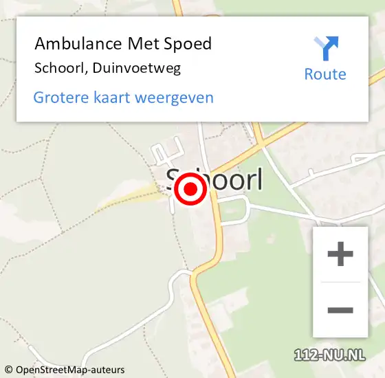 Locatie op kaart van de 112 melding: Ambulance Met Spoed Naar Schoorl, Duinvoetweg op 17 juni 2022 09:43