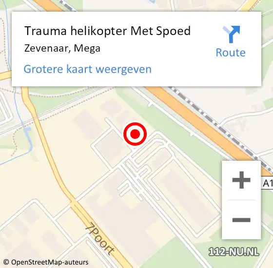 Locatie op kaart van de 112 melding: Trauma helikopter Met Spoed Naar Zevenaar, Mega op 17 juni 2022 09:43