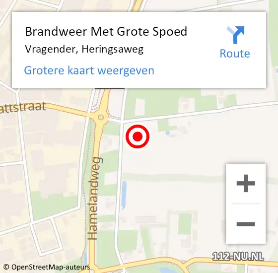 Locatie op kaart van de 112 melding: Brandweer Met Grote Spoed Naar Vragender, Heringsaweg op 17 juni 2022 09:51