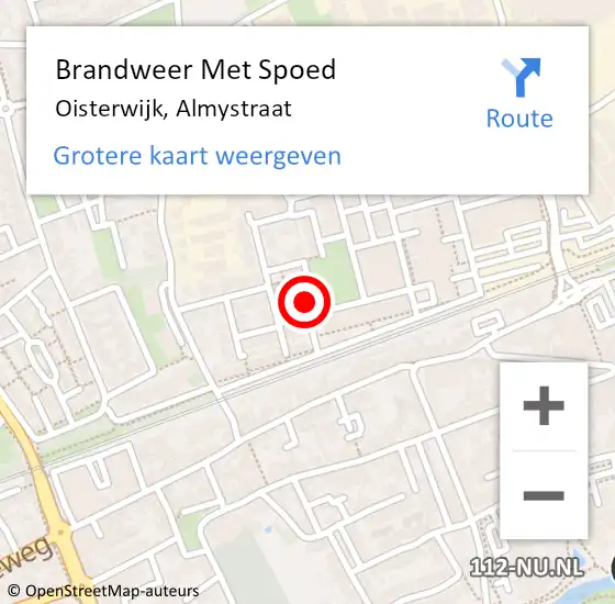 Locatie op kaart van de 112 melding: Brandweer Met Spoed Naar Oisterwijk, Almystraat op 17 juni 2022 10:00