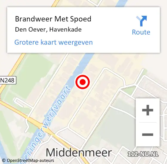 Locatie op kaart van de 112 melding: Brandweer Met Spoed Naar Den Oever, Havenkade op 17 juni 2022 10:16