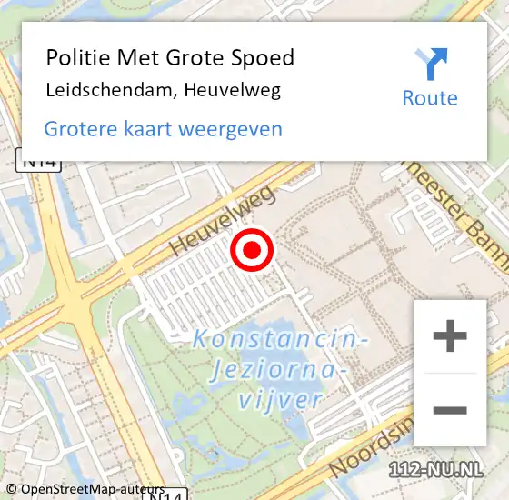 Locatie op kaart van de 112 melding: Politie Met Grote Spoed Naar Leidschendam, Heuvelweg op 17 juni 2022 10:33