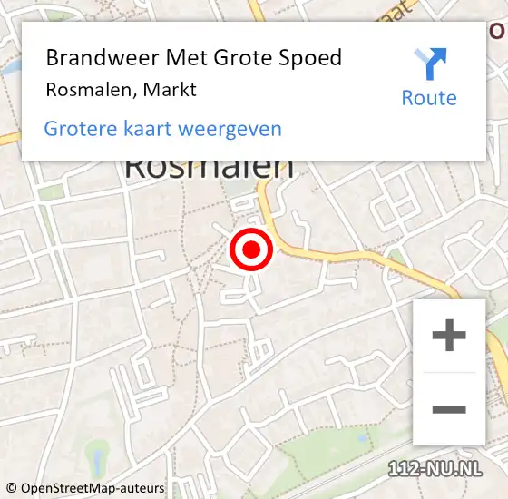 Locatie op kaart van de 112 melding: Brandweer Met Grote Spoed Naar Rosmalen, Markt op 17 juni 2022 10:35