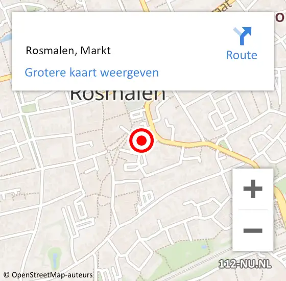 Locatie op kaart van de 112 melding:  Rosmalen, Markt op 17 juni 2022 10:35