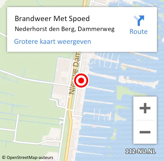 Locatie op kaart van de 112 melding: Brandweer Met Spoed Naar Nederhorst den Berg, Dammerweg op 17 juni 2022 11:44