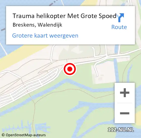 Locatie op kaart van de 112 melding: Trauma helikopter Met Grote Spoed Naar Breskens, Walendijk op 17 juni 2022 12:06