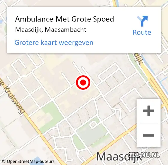 Locatie op kaart van de 112 melding: Ambulance Met Grote Spoed Naar Maasdijk, Maasambacht op 17 juni 2022 12:40