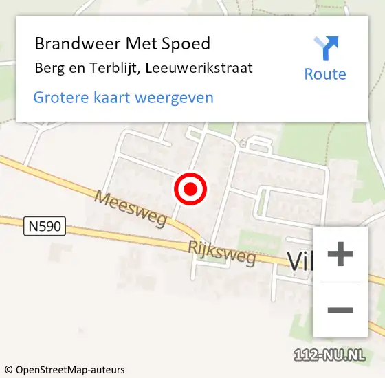 Locatie op kaart van de 112 melding: Brandweer Met Spoed Naar Berg en Terblijt, Leeuwerikstraat op 17 juni 2022 12:53