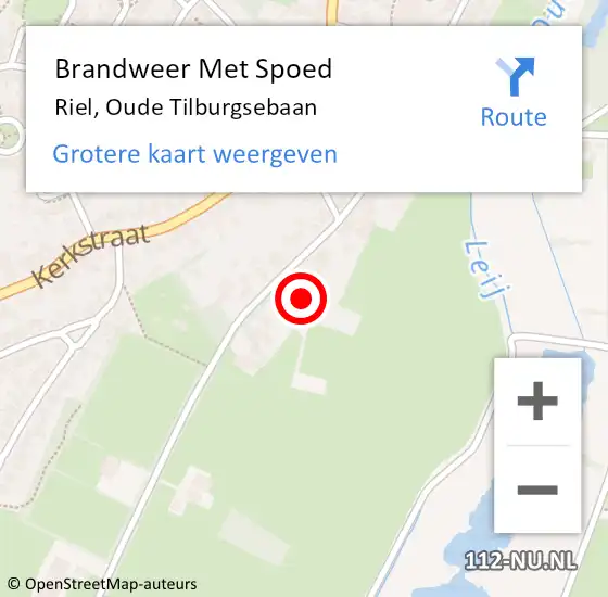 Locatie op kaart van de 112 melding: Brandweer Met Spoed Naar Riel, Oude Tilburgsebaan op 17 juni 2022 13:06