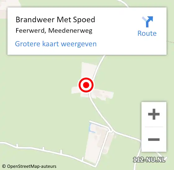 Locatie op kaart van de 112 melding: Brandweer Met Spoed Naar Feerwerd, Meedenerweg op 17 juni 2022 13:19