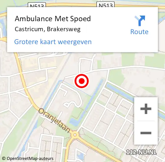 Locatie op kaart van de 112 melding: Ambulance Met Spoed Naar Castricum, Brakersweg op 17 juni 2022 13:31