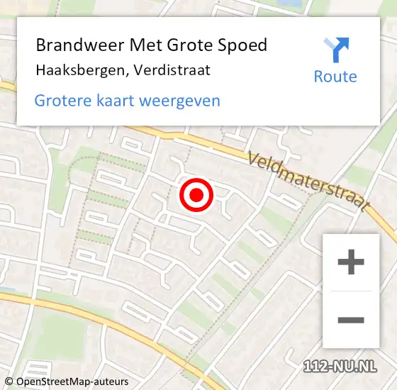 Locatie op kaart van de 112 melding: Brandweer Met Grote Spoed Naar Haaksbergen, Verdistraat op 17 juni 2022 13:35