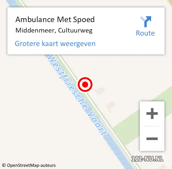 Locatie op kaart van de 112 melding: Ambulance Met Spoed Naar Middenmeer, Cultuurweg op 17 juni 2022 13:45