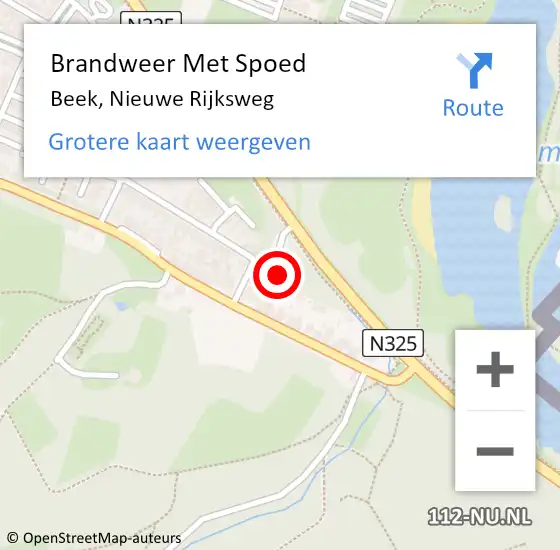 Locatie op kaart van de 112 melding: Brandweer Met Spoed Naar Beek, Nieuwe Rijksweg op 17 juni 2022 13:58