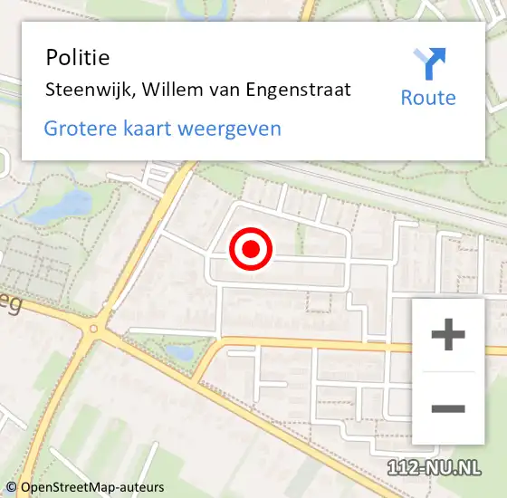 Locatie op kaart van de 112 melding: Politie Steenwijk, Willem van Engenstraat op 17 juni 2022 14:19