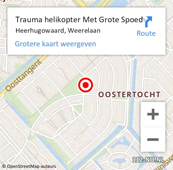 Locatie op kaart van de 112 melding: Trauma helikopter Met Grote Spoed Naar Heerhugowaard, Weerelaan op 17 juni 2022 14:29