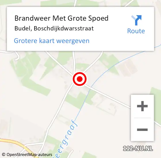 Locatie op kaart van de 112 melding: Brandweer Met Grote Spoed Naar Budel, Boschdijkdwarsstraat op 17 juni 2022 15:13
