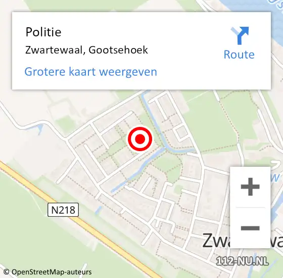 Locatie op kaart van de 112 melding: Politie Zwartewaal, Gootsehoek op 17 juni 2022 15:35