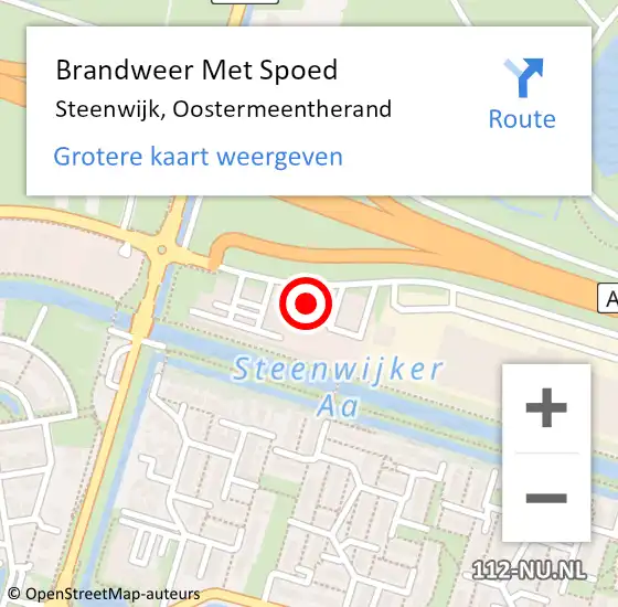 Locatie op kaart van de 112 melding: Brandweer Met Spoed Naar Steenwijk, Oostermeentherand op 17 juni 2022 15:44