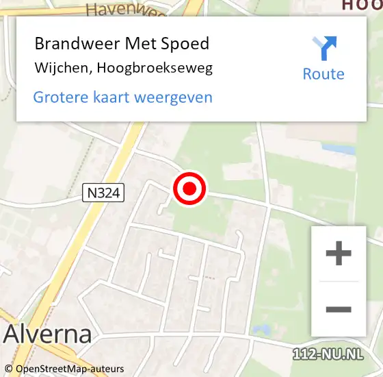 Locatie op kaart van de 112 melding: Brandweer Met Spoed Naar Wijchen, Hoogbroekseweg op 17 juni 2022 15:53