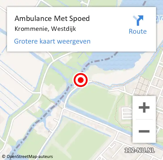 Locatie op kaart van de 112 melding: Ambulance Met Spoed Naar Krommenie, Westdijk op 17 juni 2022 17:02