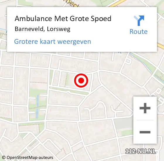 Locatie op kaart van de 112 melding: Ambulance Met Grote Spoed Naar Barneveld, Lorsweg op 17 juni 2022 17:53