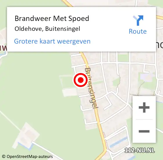 Locatie op kaart van de 112 melding: Brandweer Met Spoed Naar Oldehove, Buitensingel op 17 juni 2022 17:56