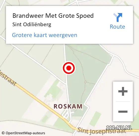 Locatie op kaart van de 112 melding: Brandweer Met Grote Spoed Naar Sint Odiliënberg op 17 juni 2022 18:33