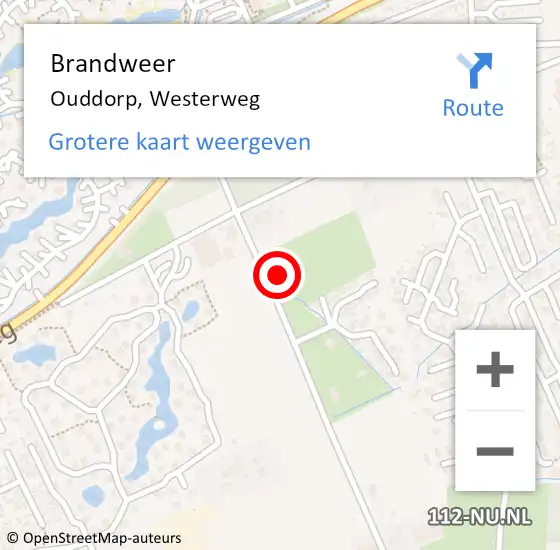 Locatie op kaart van de 112 melding: Brandweer Ouddorp, Westerweg op 17 juni 2022 20:09