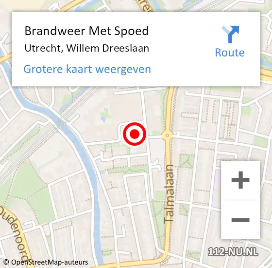 Locatie op kaart van de 112 melding: Brandweer Met Spoed Naar Utrecht, Willem Dreeslaan op 17 juni 2022 20:18