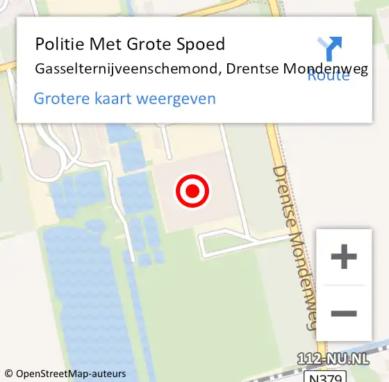 Locatie op kaart van de 112 melding: Politie Met Grote Spoed Naar Gasselternijveenschemond, Drentse Mondenweg op 17 juni 2022 20:30