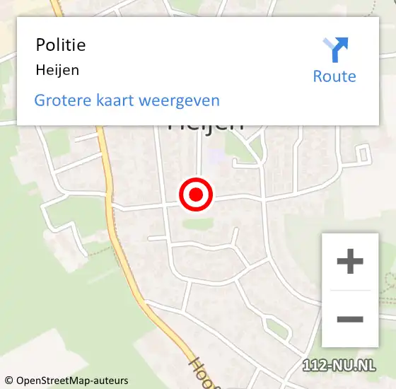 Locatie op kaart van de 112 melding: Politie Heijen op 17 juni 2022 20:43