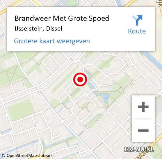 Locatie op kaart van de 112 melding: Brandweer Met Grote Spoed Naar IJsselstein, Dissel op 17 juni 2022 20:59