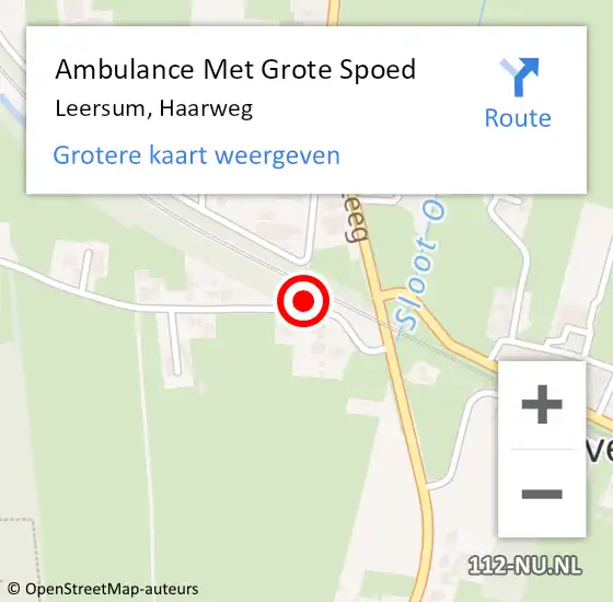 Locatie op kaart van de 112 melding: Ambulance Met Grote Spoed Naar Leersum, Haarweg op 17 juni 2022 21:21