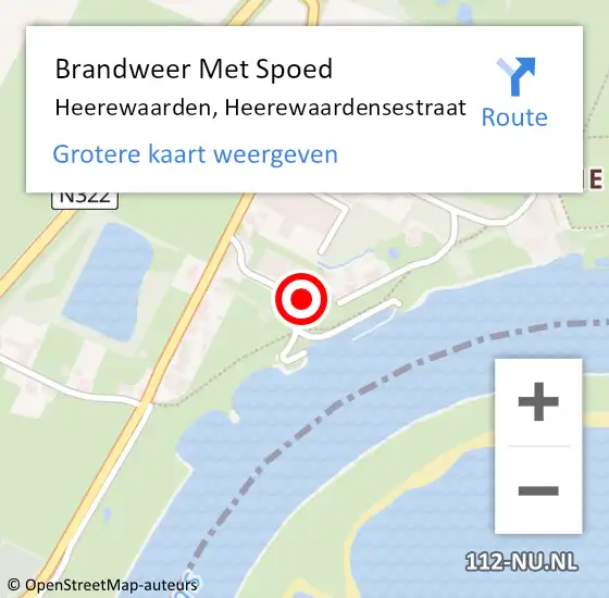 Locatie op kaart van de 112 melding: Brandweer Met Spoed Naar Heerewaarden, Heerewaardensestraat op 17 juni 2022 21:24