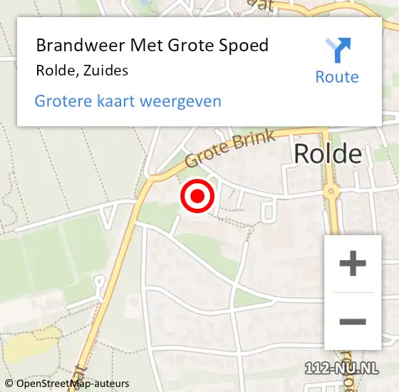 Locatie op kaart van de 112 melding: Brandweer Met Grote Spoed Naar Rolde, Zuides op 17 juni 2022 21:50