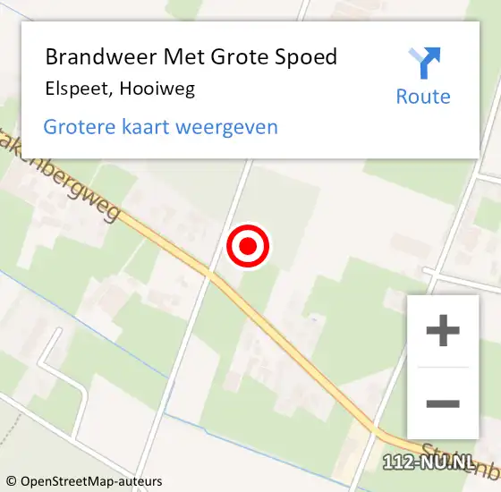 Locatie op kaart van de 112 melding: Brandweer Met Grote Spoed Naar Elspeet, Hooiweg op 17 juni 2022 22:16