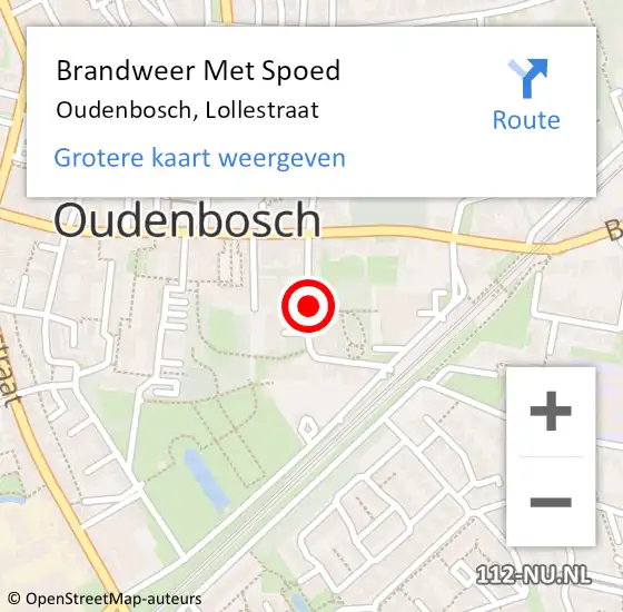 Locatie op kaart van de 112 melding: Brandweer Met Spoed Naar Oudenbosch, Lollestraat op 17 juni 2022 23:14