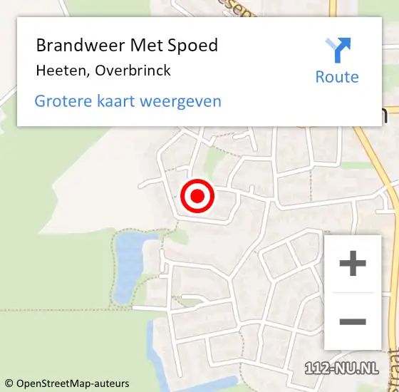 Locatie op kaart van de 112 melding: Brandweer Met Spoed Naar Heeten, Overbrinck op 18 juni 2022 00:28