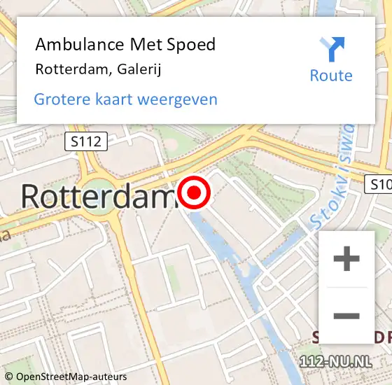 Locatie op kaart van de 112 melding: Ambulance Met Spoed Naar Rotterdam, Galerij op 18 juni 2022 00:45