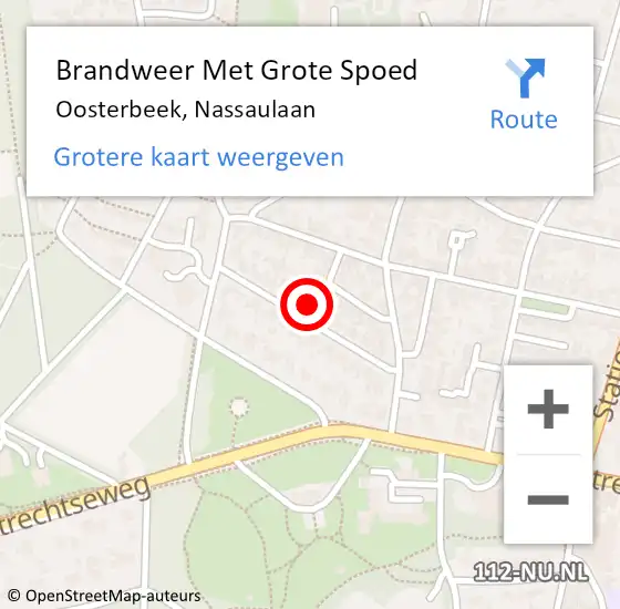 Locatie op kaart van de 112 melding: Brandweer Met Grote Spoed Naar Oosterbeek, Nassaulaan op 18 juni 2022 01:12