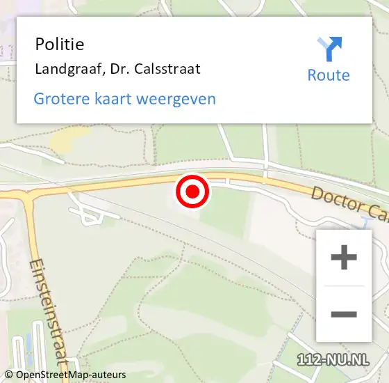 Locatie op kaart van de 112 melding: Politie Landgraaf, Dr. Calsstraat op 18 juni 2022 01:13