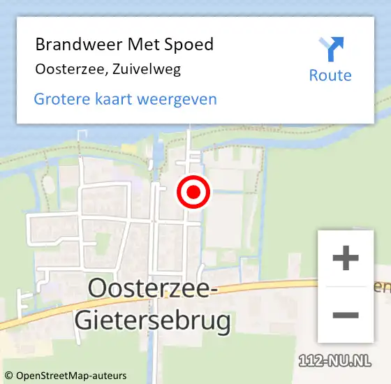 Locatie op kaart van de 112 melding: Brandweer Met Spoed Naar Oosterzee, Zuivelweg op 18 juni 2022 01:43